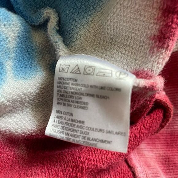 BDG Urban Outfitters Tie Dye Red White and Blue Short Sleeve Sweatshirt M USA - Picture 4 of 4